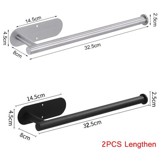 Modern Stainless Steel Wall-Mount Paper Towel Holder – No-Drill Design