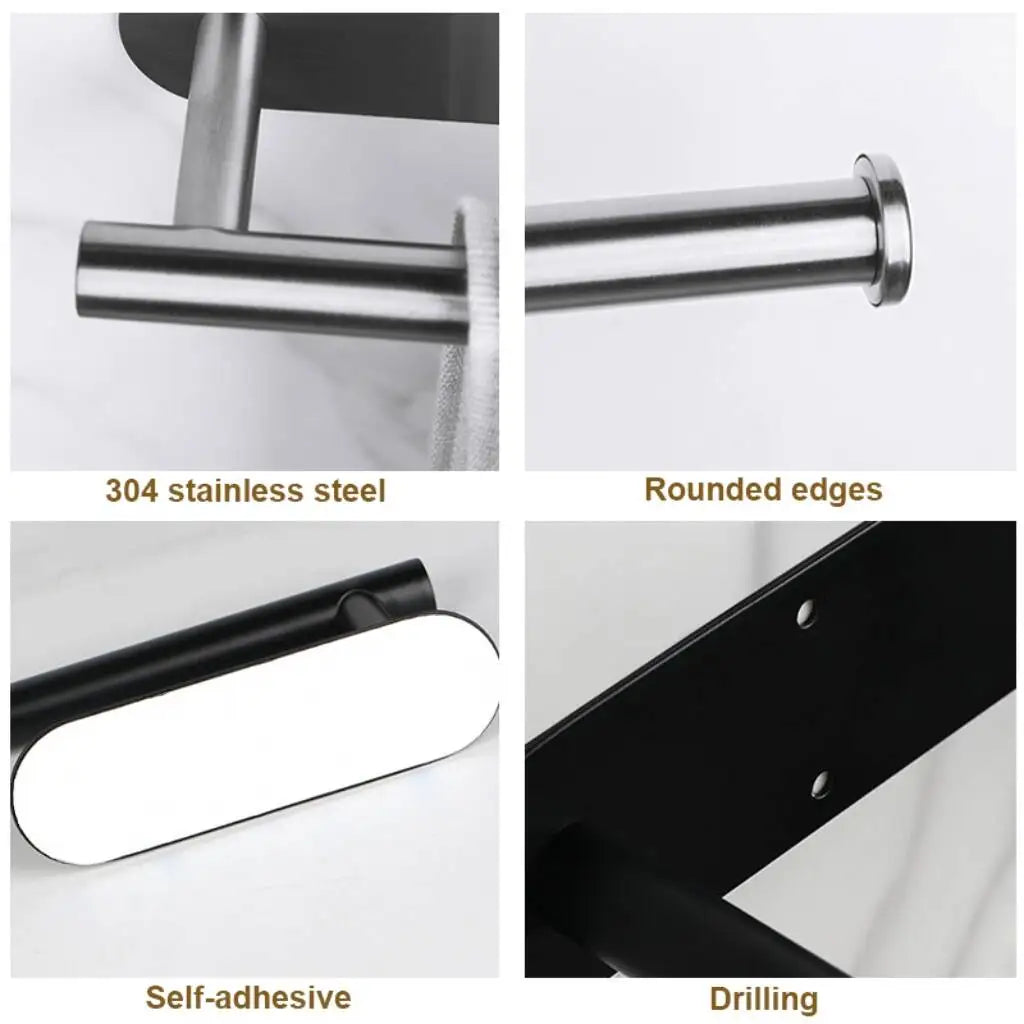 Modern Stainless Steel Wall-Mount Paper Towel Holder – No-Drill Design