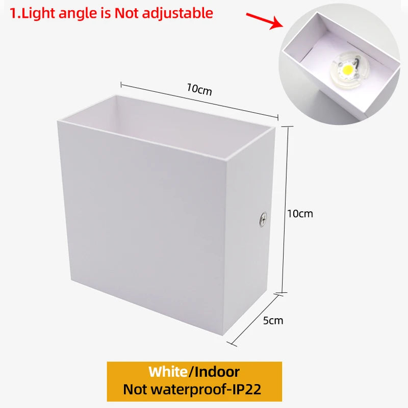 Modern Waterproof LED Wall Light – Indoor & Outdoor Up/Down Lighting Fixture