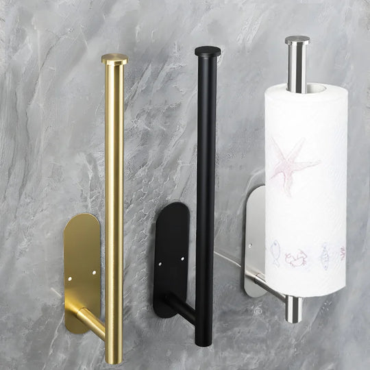 Modern Stainless Steel Wall-Mount Paper Towel Holder – No-Drill Design
